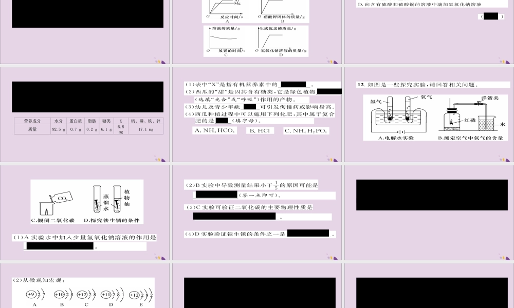 (遵义专版)中考化学总复习(升学)统一考试模拟(二)课件