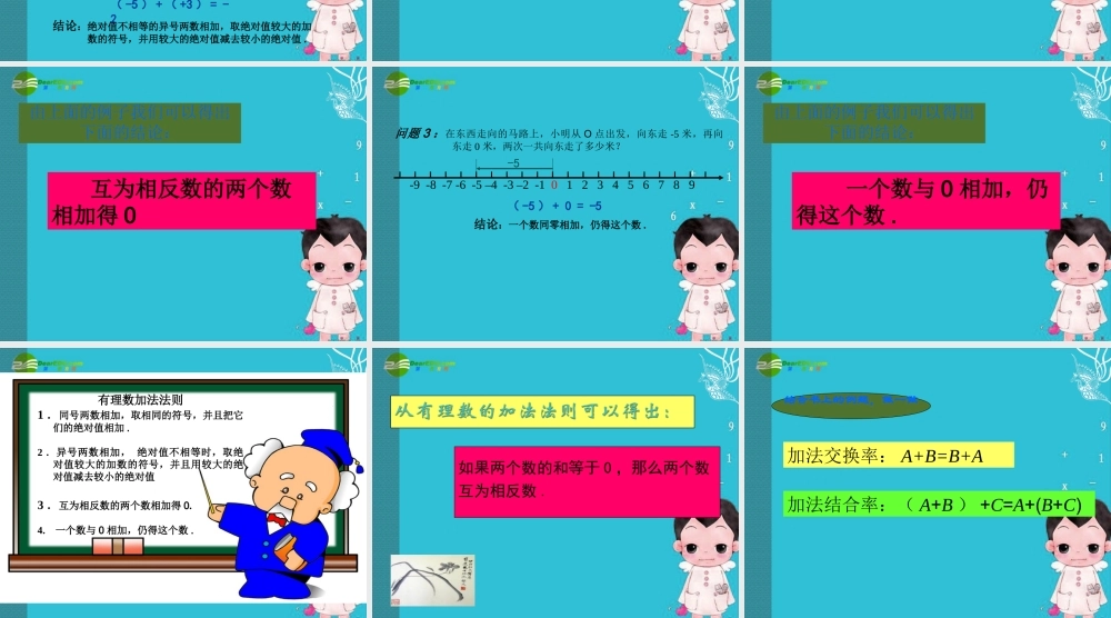 七年级数学上册 1.4有理数的加法课件 湘教版 课件