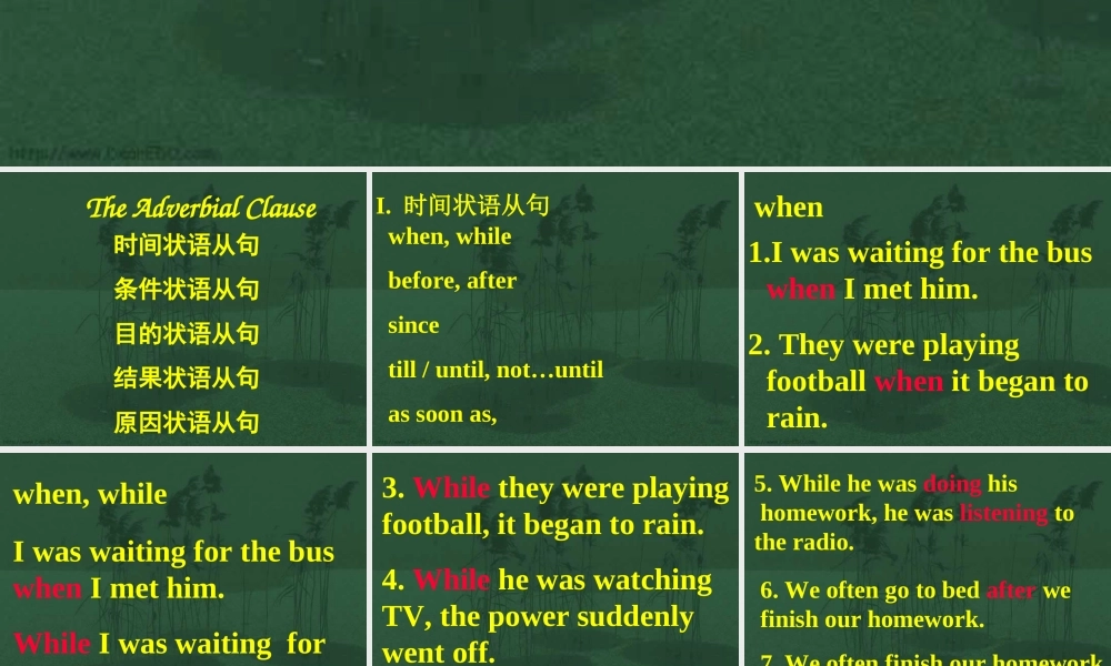 The Adverbial Clause河北省石家庄外国语学校九年级英语课件