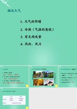 七年级地理上册 4.4 气候 分辨天气和气候课件 晋教版 课件