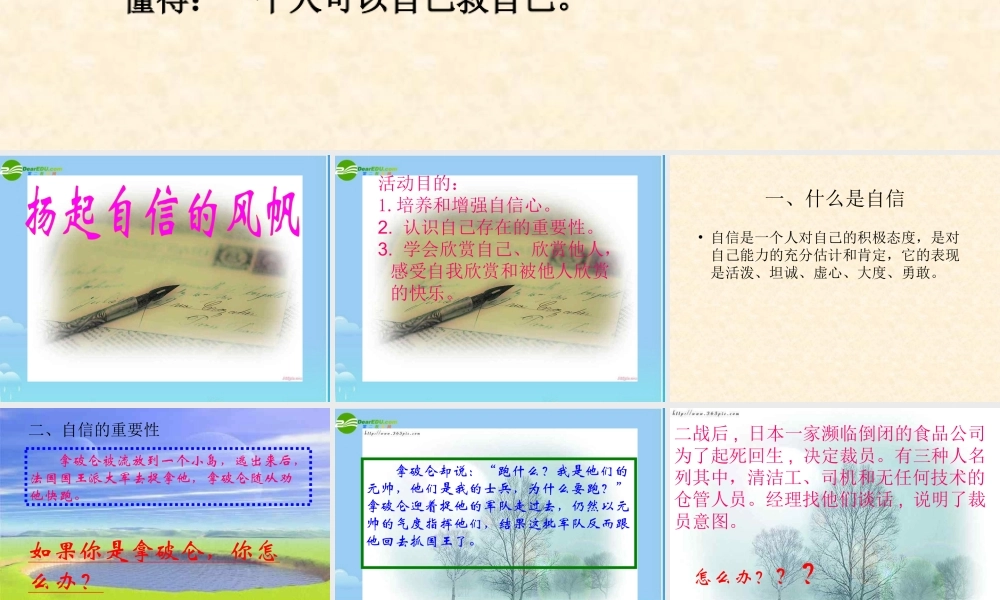 七年级政治下册 (扬起自信的风帆)课件 人教新课标版 课件