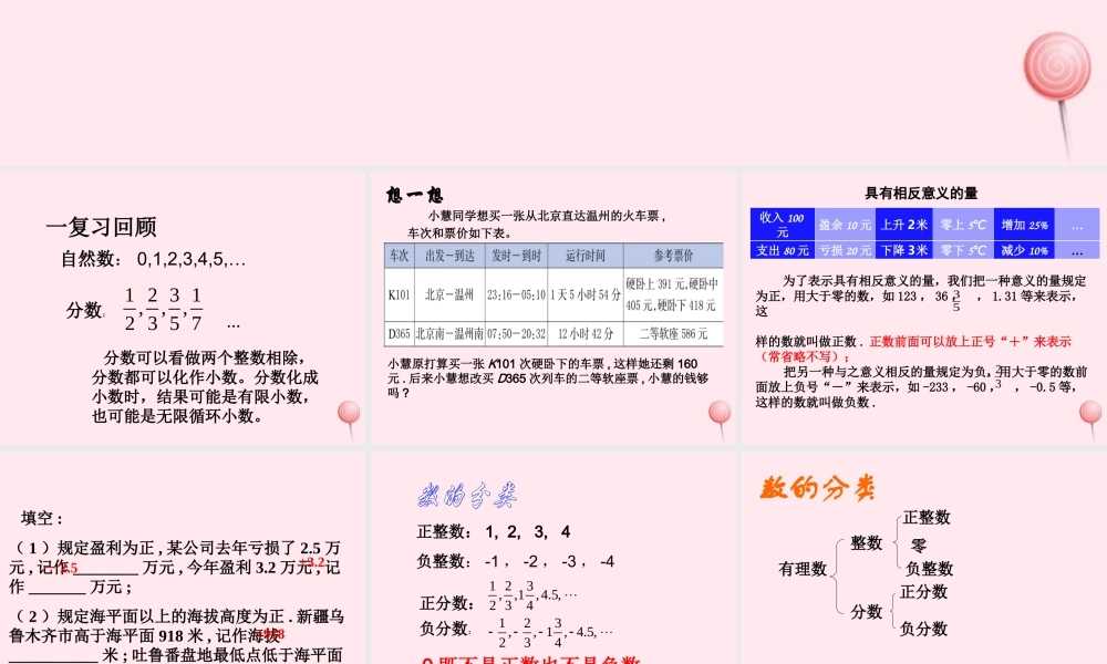 七年级数学上册 第1章 有理数 1.1 从自然数到有理数课件(新版)浙教版 课件