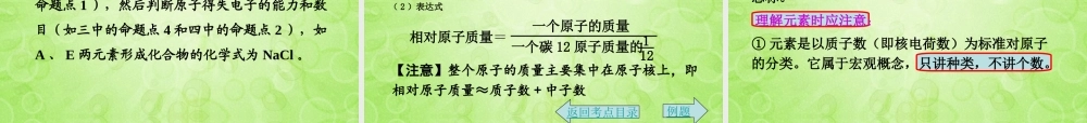 (湖南专用)中考化学总复习 第一部分 第三单元 物质构成的奥秘课件(考点清单+13年中考试题) 课件-2