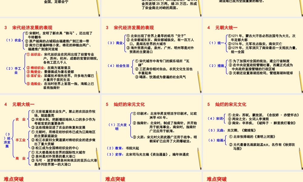 七年级历史下册 第六单元(经济重心的南移和民族关系的发展)课件 岳麓版 课件