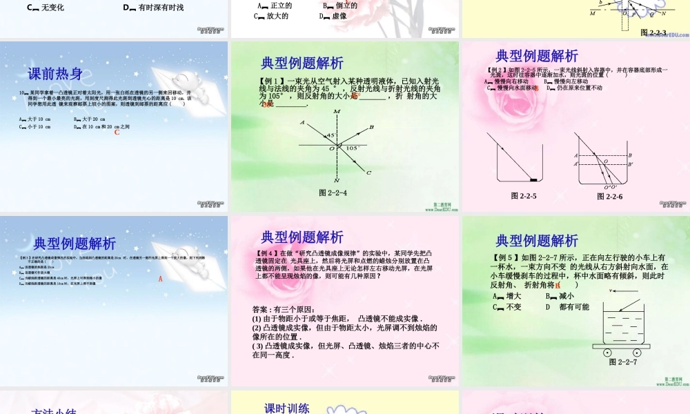 中考物理专题复习第二章 光学二 新课标 人教版 试题