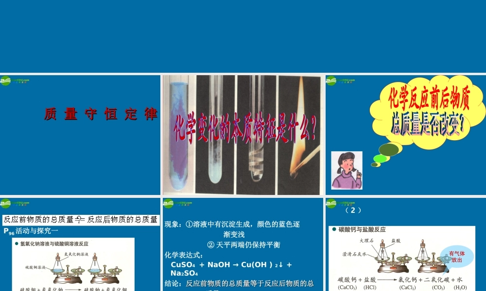 九年级化学上册 定量认识化学变化课件 沪教版 课件