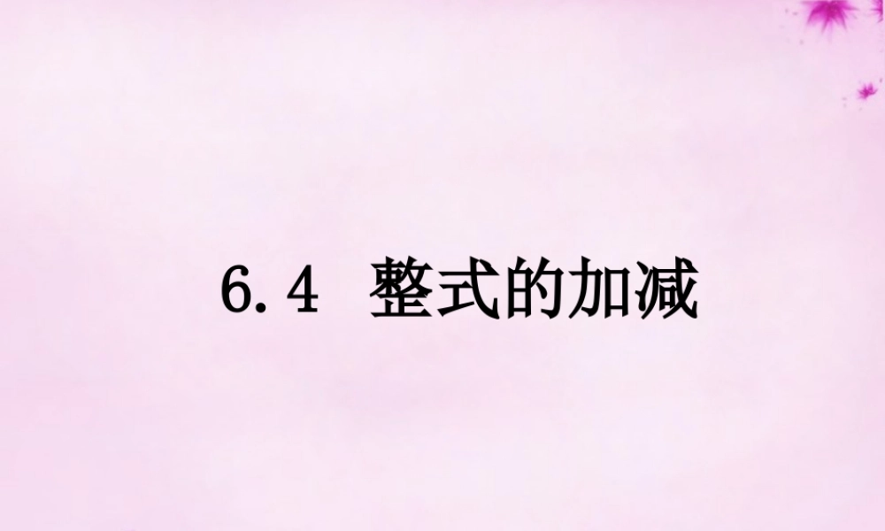 七年级数学上册 6.4 整式的加减课件 (新版)青岛版 课件