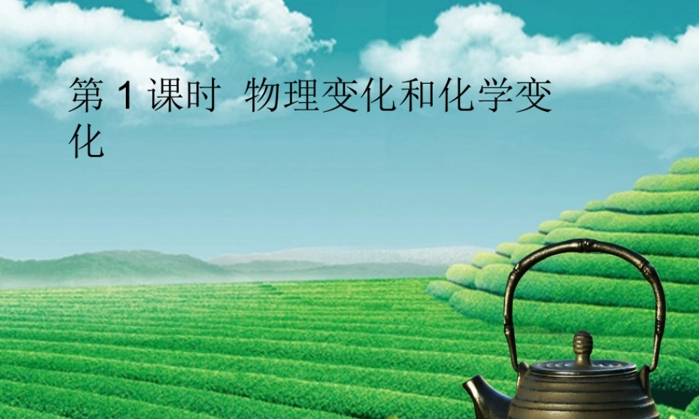 九年级化学上册 第一单元 走进化学世界 课题1 物质的变化和性质 第1课时 物理变化和化学变化课堂导学课件 (新版)新人教版 课件