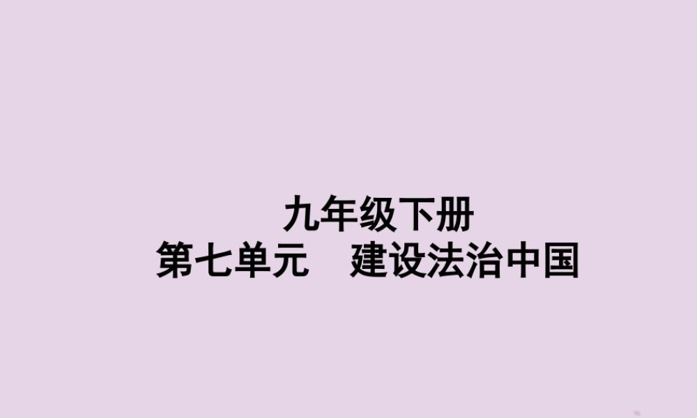 中考道德与法治总复习 九下 第七单元 建设法治中国课件