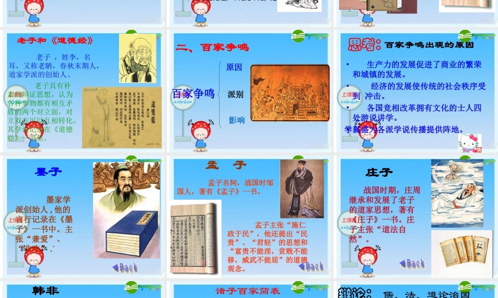 七年级历史上册 第10课(思想的活跃与百家争鸣)课件 北师大版 课件