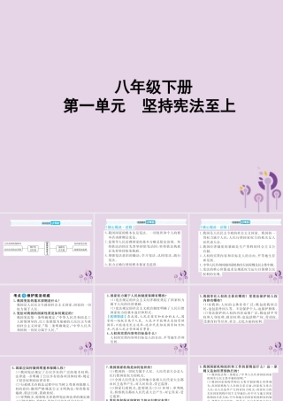 中考道德与法治总复习 八下 第一单元 坚持宪法至上课件