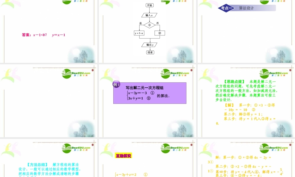 14章1课时 高三数学高考一轮课件 优化方案(理科)--第十四章 算法与程序框图 新人教A版 高三数学高考一轮课件 优化方案(理科)--第十四章 算法与程序框图 新人教A版