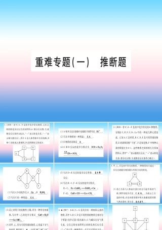 (甘肃专用)中考化学 重难点专题(一)推断题(提分精练)课件
