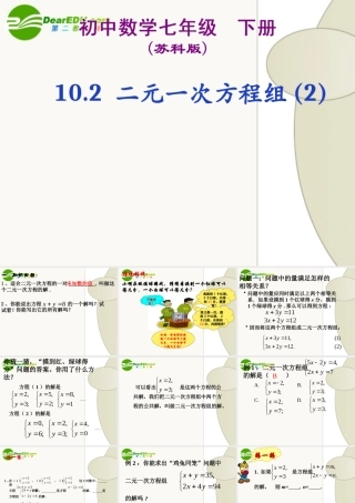 七下10.2二元一次方程组(2) 二元一次方程组课件