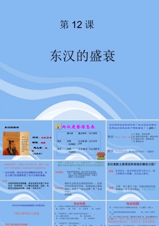 七年级历史上册 第12课 东汉的盛衰课件 北师大版 课件