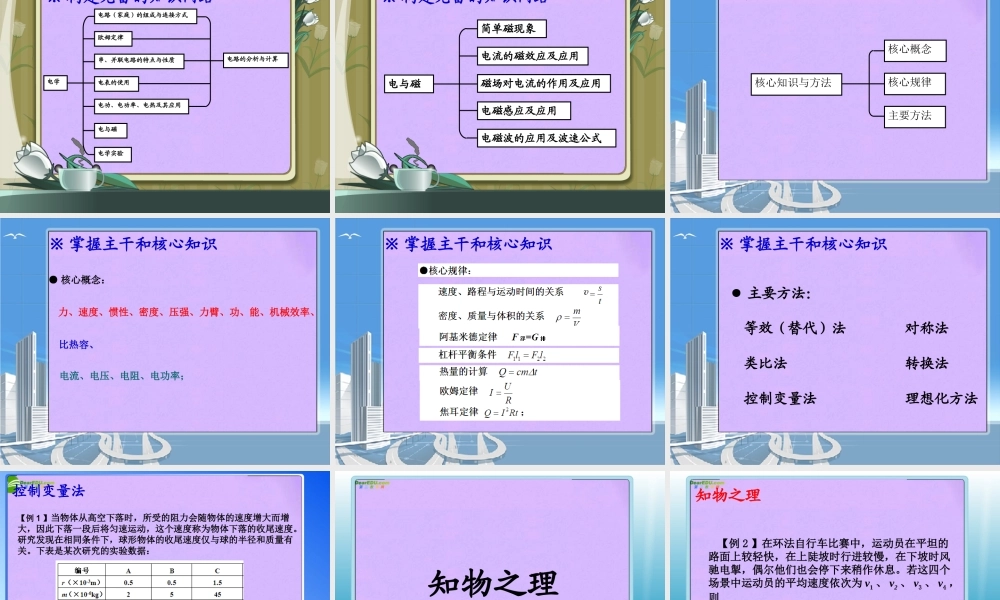中考物理专题复习 (考前综合指导)课件 人教新课标版 课件