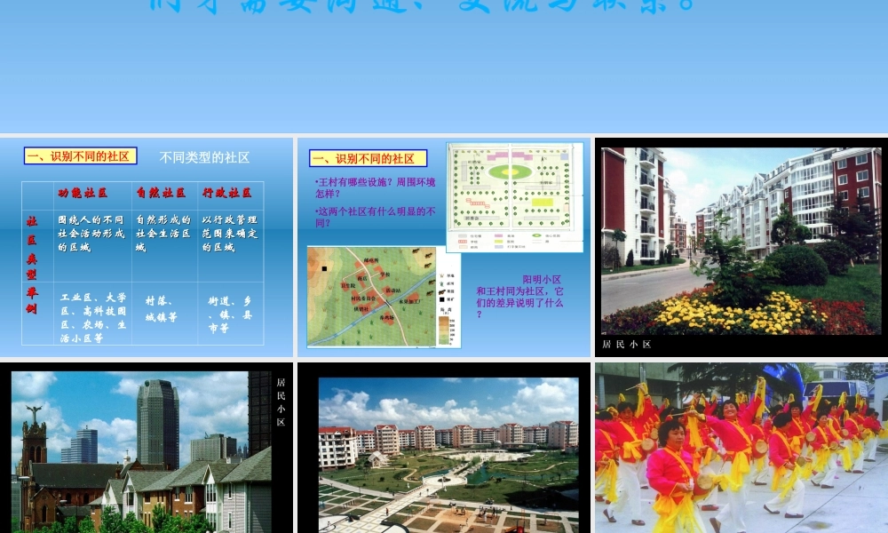 七年级历史与社会上册 第二课(多种多样的社区)课件 人教新课标版 课件