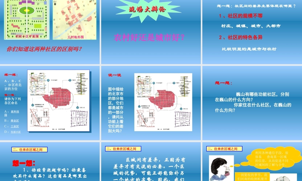 七年级历史与社会上册 第二课(多种多样的社区)课件 人教新课标版 课件