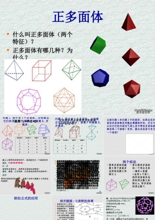 9.10欧拉公式1 高二数学直线 平面 简单几何体ppt课件集三 人教版 高二数学直线 平面 简单几何体ppt课件集三 人教版