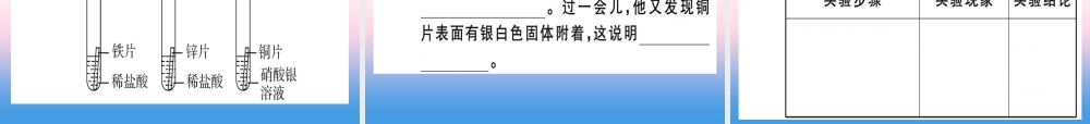 九年级化学下册 第八单元 金属和金属材料 实验活动4 金属的某些物理性质和化学性质习题课件 (新版)新人教版 课件