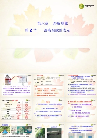 九年级化学全册 第6章 第2节 溶液组成的表示课件 沪教版 课件
