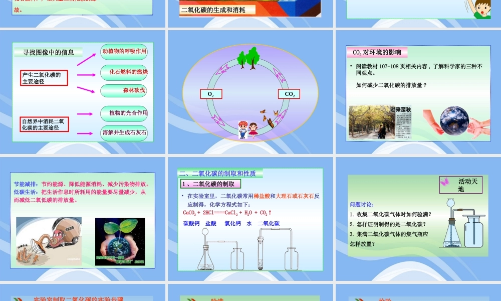 九年级化学上册 第四节 大自然中的二氧化碳同步授课课件 鲁教版 课件