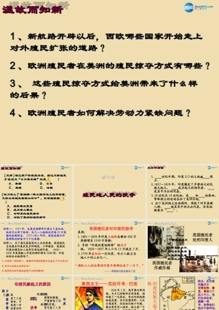 九年级历史上册 16 殖民地人民的抗争课件 新人教版 课件