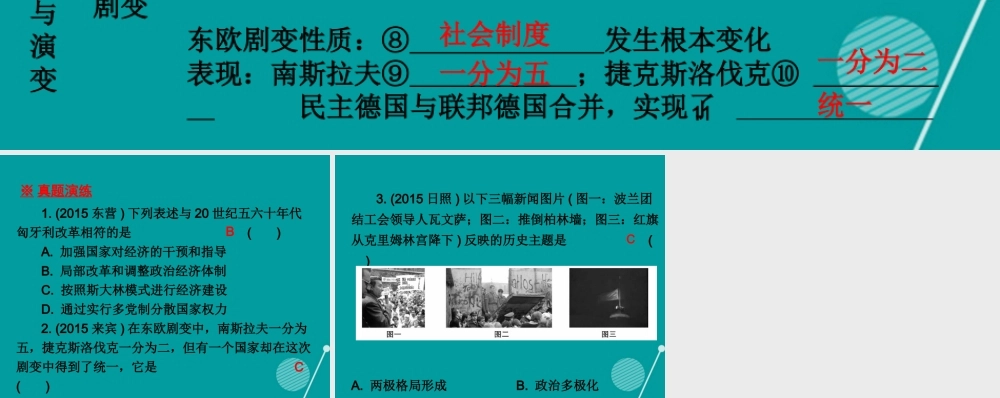 九年级历史下册 第11课 东欧社会主义国家的改革与演变课件 新人教版 课件