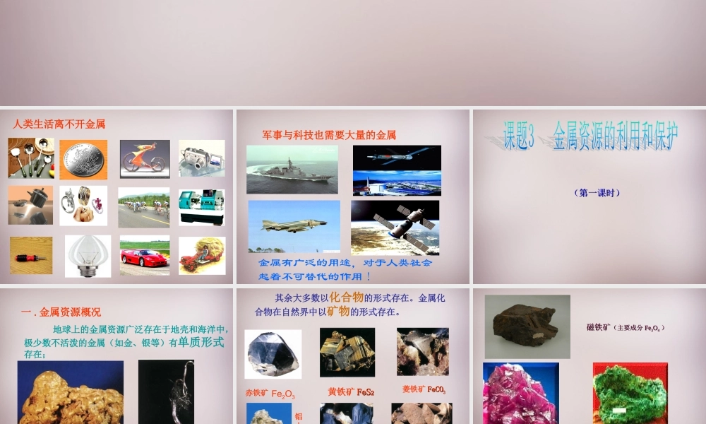 九年级化学下册 第八单元 课题3 金属资源的利用和保护课件 新人教版 课件