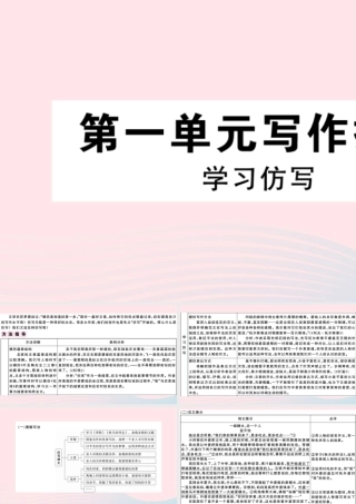 (通用版)八年级语文下册 第一单元 写作指导 学习仿写习题课件 新人教版 课件