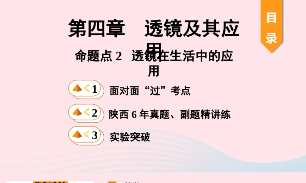 中考物理一轮复习 基础考点一遍过 第四章 光的折射 透镜 命题点2 透镜在生活中的应用课件