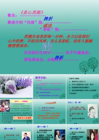 (秋季版)七年级政治上册 4.7.1 人生难免有挫折教学课件2 鲁人版六三制(道德与法治) 课件