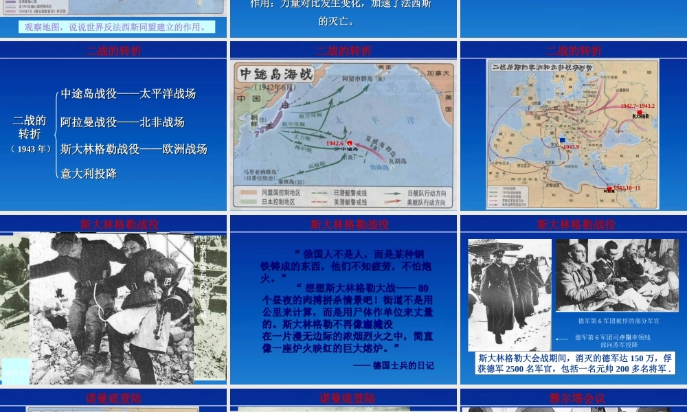 九年级历史下册 37(世界反法西斯战争的胜利)课件 人教新课标版 课件