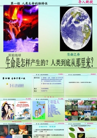 七年级政治下册 第十四课 第1框 人类生命的独特性课件 苏教版 课件