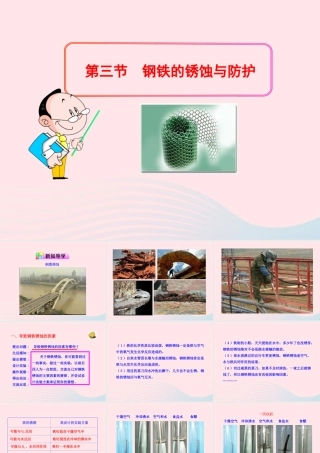 九年级化学全册 第三单元 金属 第三节 钢铁的锈蚀与防护课件 鲁教版五四制 课件