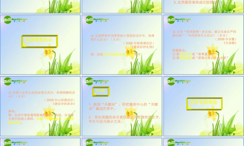 中考语文 与中心概括有关的变式题型 课件人教版 课件