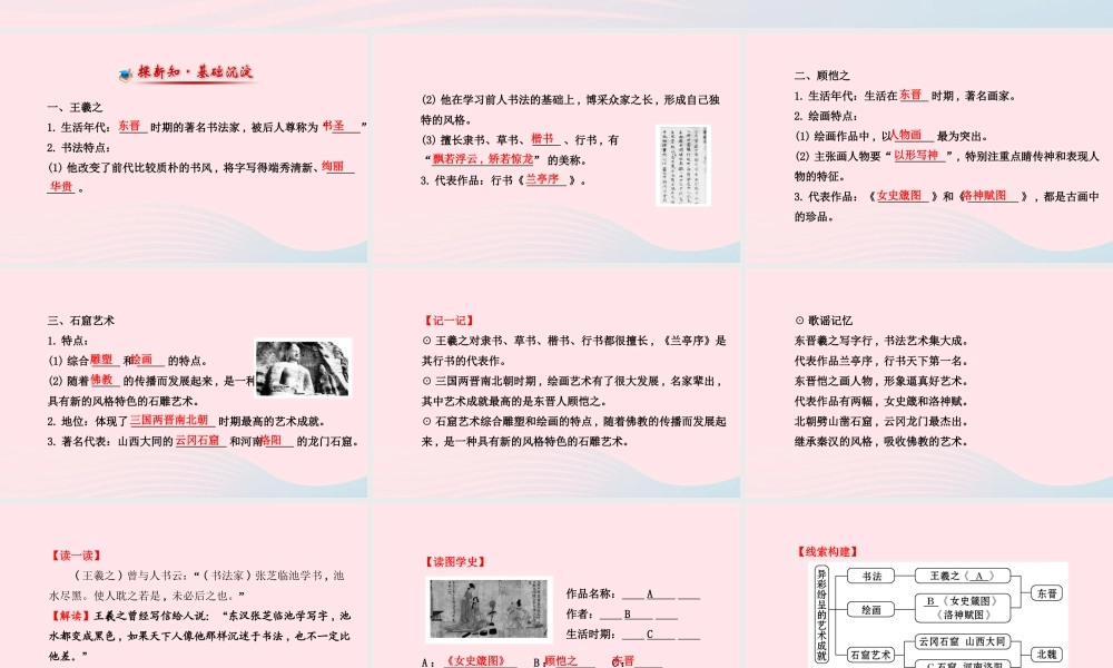 七年级历史上册 第四单元 政权分立与民族汇聚 24异彩纷呈的艺术成就课件 北师大版 课件