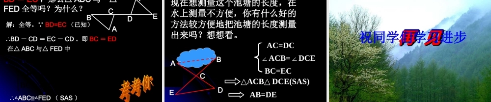 1.5全等三角形的条件(2) 初一数学第一章三角形的初步知识全章课件 浙教版