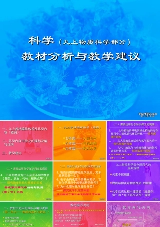 九年级上学期化学部分教法辅导讲座 课件