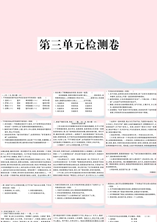 (武汉专版)八年级语文下册 第三单元检测卷课件 新人教版 课件