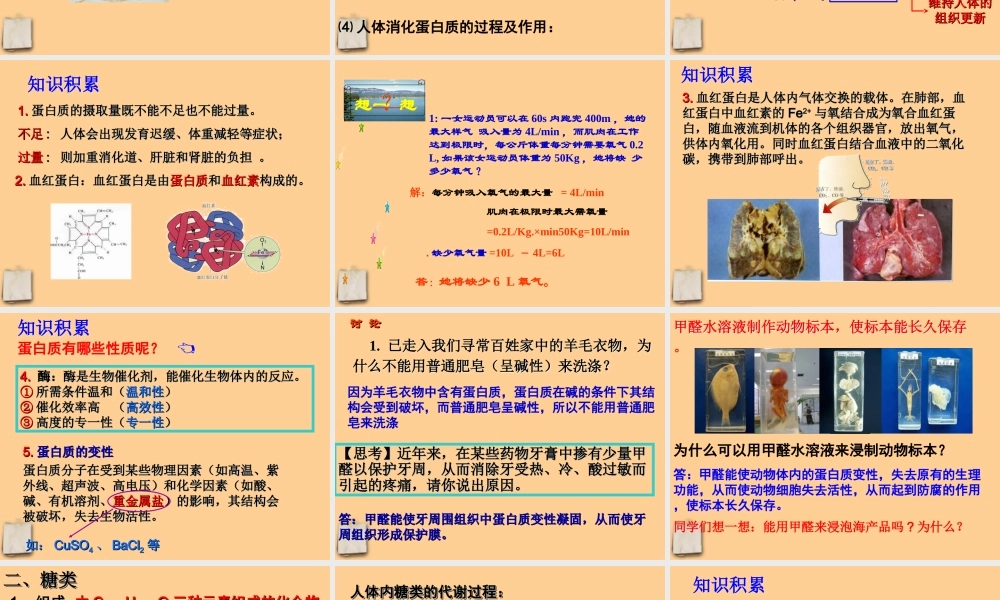 九年级化学下册 12-1人类重要的营养物质课件 人教新课标版 课件