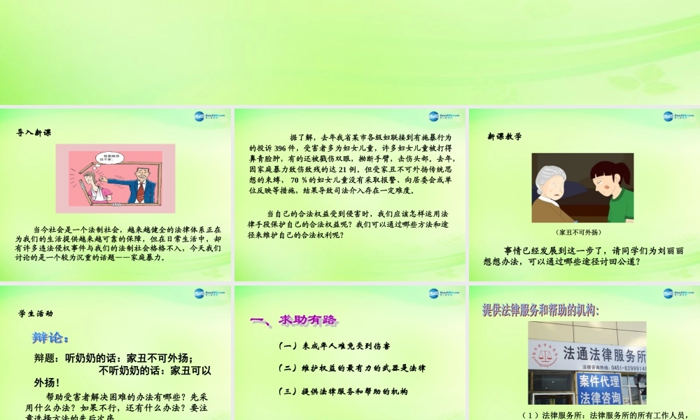 七年级政治下册 第4单元 第8课 第2框 善用法律保护自己课件1 新人教版 课件