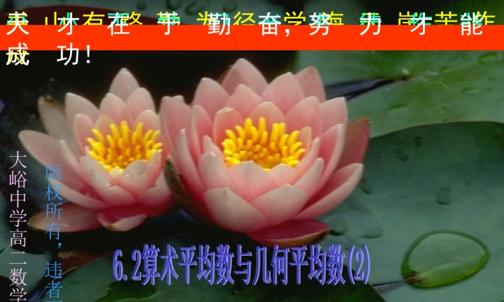 6.2(2) 第六章不等式课件 第六章不等式课件