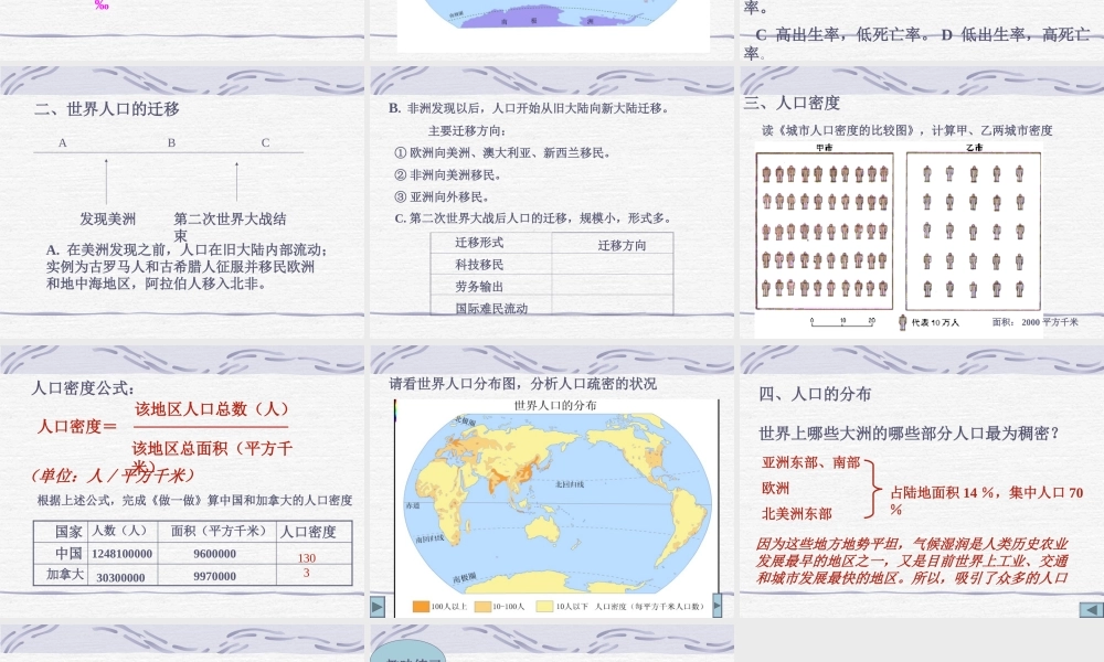 七年级地理世界的人口课件2 湘教版 课件