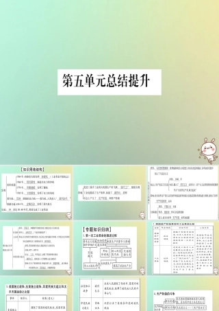 九年级历史上册 第5单元 资本主义的发展和社会矛盾的激化总结提升课件 中华书局版 课件
