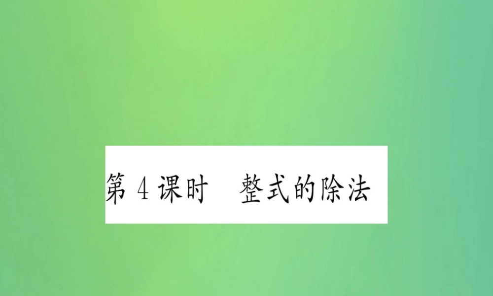(江西专用)八年级数学上册 第14章 整式的乘法与因式分解 14.1 整式的乘法 14.1.4 整式的乘法 第4课时 整式的除法作业课件 (新版)新人教版 课件