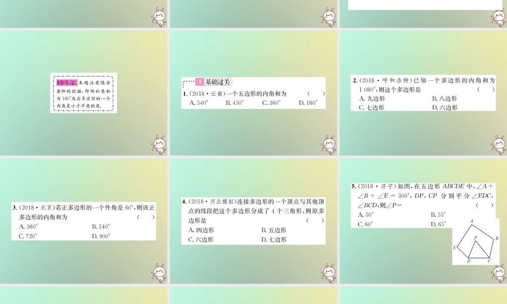 中考数学系统复习 第五单元 四边形 第多边形课件
