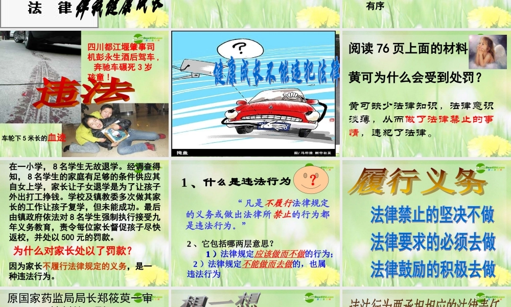 七年级政治下册 法律伴我们健康成长课件 湘教版 课件