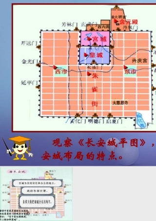 (秋季版)七年级历史下册 第5单元 隋唐时期 第3课(盛唐的社会景象)长安城布局素材 川教版 素材