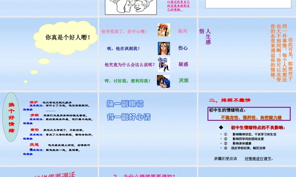 七年级政治上册 第六课第二框学会调控情绪 人教新课标版 课件